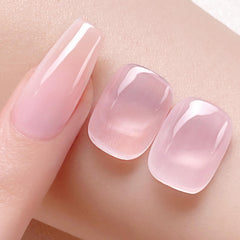 Born Pretty jelly milky pink nail polish for soft, translucent French tips