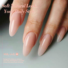 Born Pretty Jelly Nude Gel Polish layered effect enables buildable opacity.