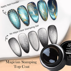 Born Pretty Magician Gel con acabado cristalino suave evita la capa pegajosa al tacto.