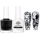 Born Pretty nail art stamping polish white bottle close-up for crisp designs.