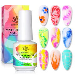 Born Pretty Nail Blooming Gel shows a clear base for blooming nail art effects