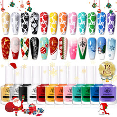 Born Pretty Nail Stamping Polish en 12 colores para uñas vibrantes.