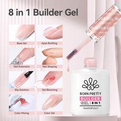 Born Pretty apex-building gel creates strong nail structure for durable extensions.