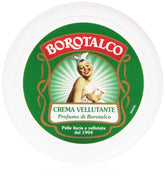Borotalco Manetti Roberts cream jar showcases rich hydration and talc scent