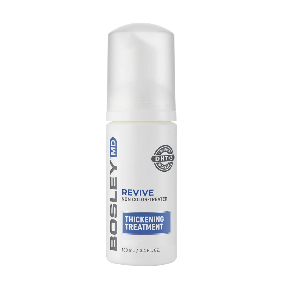 BosleyMD Thickening Treatment bottle with foam for instant root volume.