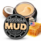 Bossman MUDstache unscented wax bottle for firm, non-tacky hold