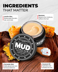 MUDstache wax matte texture close-up for easy shaping
