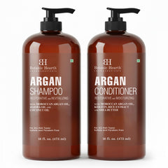 Botanic Hearth Argan Oil Shampoo bottle front showing premium hydration for daily cleansing