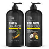 Botanic Hearth Biotin Shampoo bottle promotes fuller-looking hair with daily use