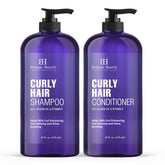 Botanic Hearth Curly Hair Shampoo bottle highlighting jojoba oil for moisture