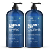 Botanic Hearth Rosemary Mint Shampoo bottle illustrates 16 oz size and refreshing scent