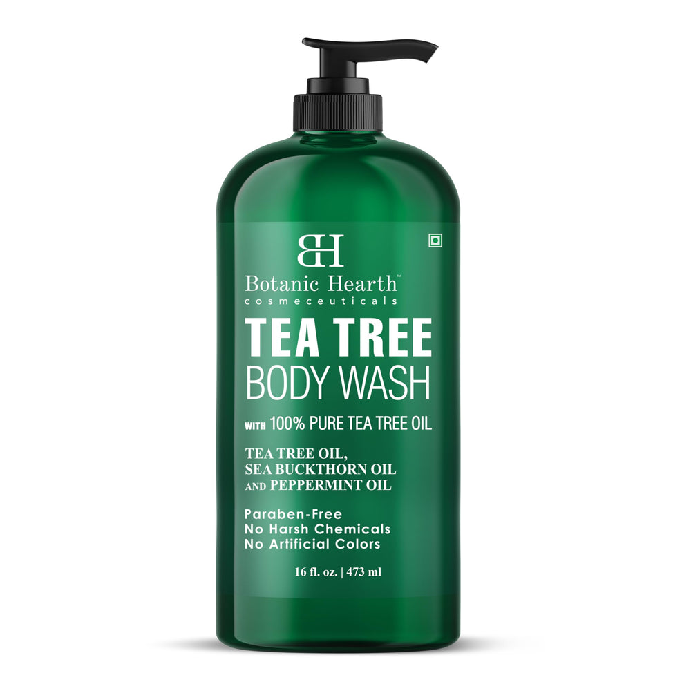 Botanic Hearth Tea Tree Body Wash botella 16 onzas para limpieza profunda y frescura