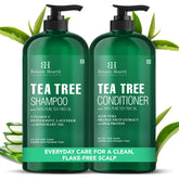 Botanic Hearth Tea Tree Shampoo bottle close-up for refreshing scalp care