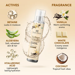 Botanic Hearth Vanilla Body Mist on arm, gentle scent for everyday refresh