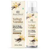 Botanic Hearth Vanilla Hair Mist bottle, soft lasting vanilla fragrance for hair and skin