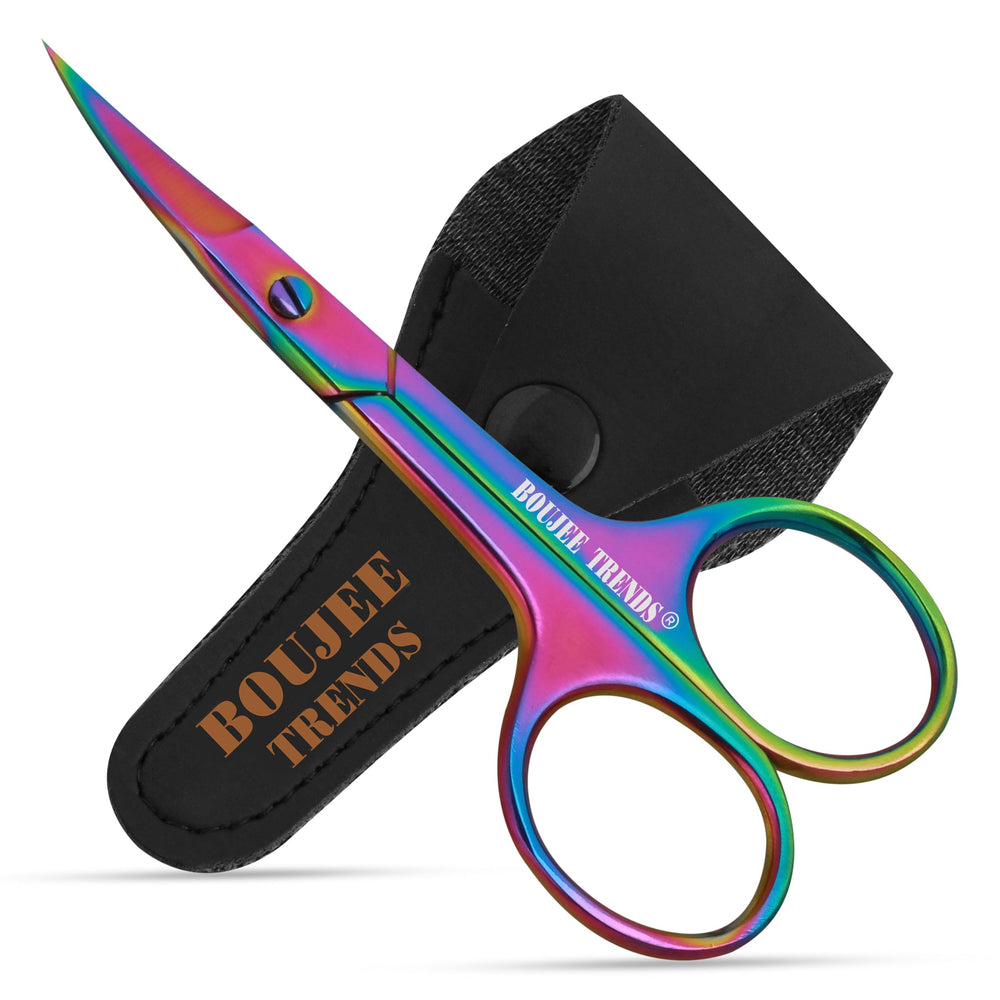 Boujee Trends nail scissors close-up with curved blade for precise trimming