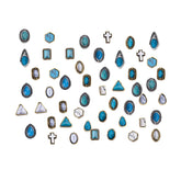 BOXOB turquoise nail charms in assorted sizes for versatile nail art