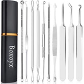 Boxoyx pimple popper tool kit in metal case for easy at-home blemish care.