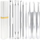 Boxoyx pimple popper tool kit with 10 pieces for precise blackhead removal.
