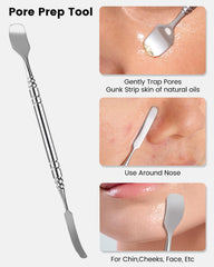 Boxoyx pore prep tool close-up showing gentle pore unclogging action.
