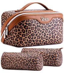 Boyatu leopard print cosmetic bag for organized travel storage