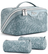 BOYATU floral travel makeup bag set with large capacity for organized trips