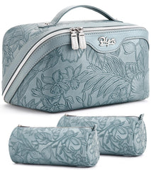 BOYATU floral travel makeup bag set with large capacity for organized trips
