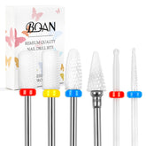 BQAN Nail Drill Bits Set front view highlights ceramic bits for precise prep