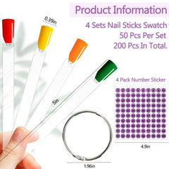 BQAN nail swatch sticks close-up showing smooth color application.