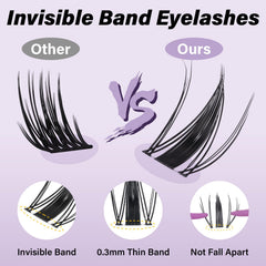 B&Qaugen Fairy Lash Clusters waterproof design for workouts and showers.