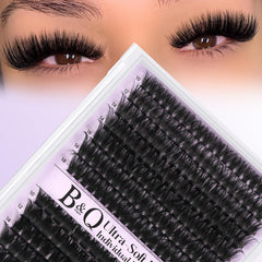 BQaugen Fluffy Lash Clusters 10-18mm offer light, voluminous lashes for daily wear.