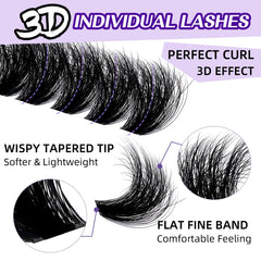 B&Qaugen Fluffy Lash Clusters 200D ready for 3D wispy effect