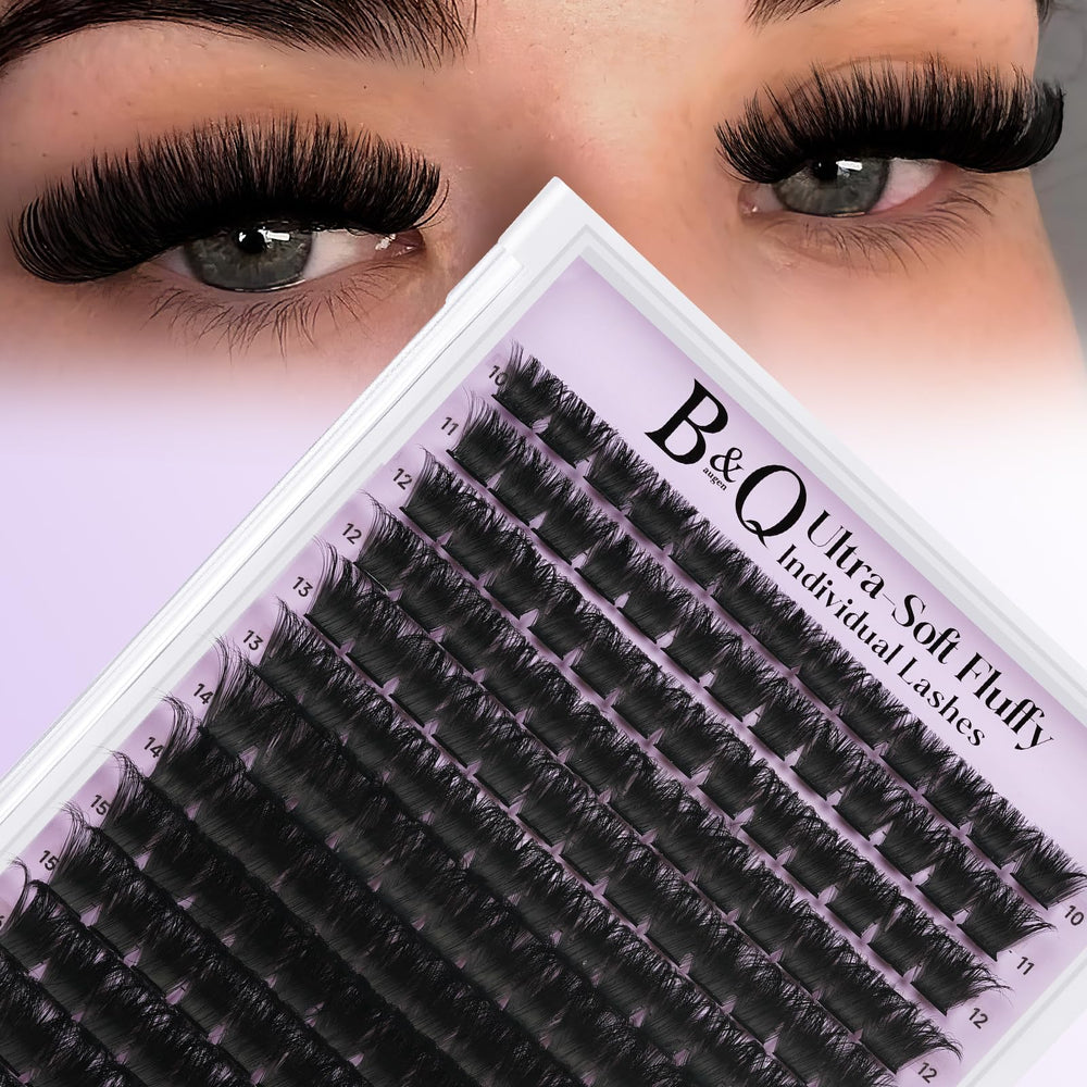 BQaugen fluffy lash clusters 200D for lightweight, voluminous look