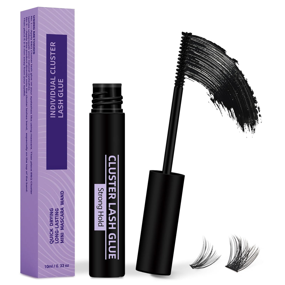B&Qaugen Lash Cluster Glue 10ml bottle for a strong, long-lasting black bond.