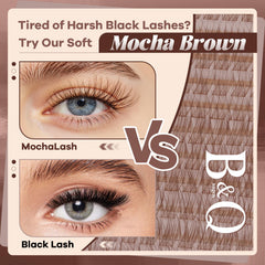 Lightweight, comfortable MochaLash cluster with natural wispy effect.