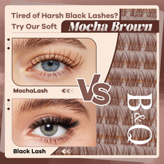 B&Qaugen Mochalash 01 clusters shown in 8-16mm lengths for flexible styling.