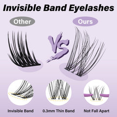 B&Qaugen Venus Lash Clusters apply easily with tweezers beneath natural lashes
