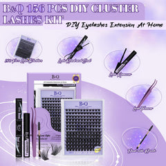 B&Qaugen Wispy clusters close-up shows natural-looking lashes and secure attachment.