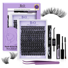 B&Qaugen Wispy Lash Clusters Kit B02 packaging for easy at-home lash setups.