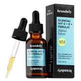 Brandefy Vitamin C serum bottle with pump for brightening and antioxidant protection.