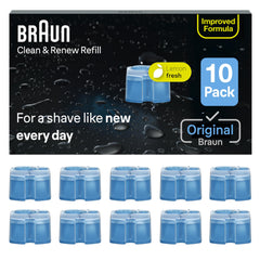 Braun Clean & Renew CCR refill cartridge ready for use, delivers hygienic cleaning and lemon-fresh aroma.