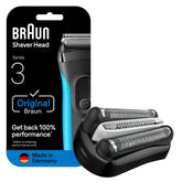 Braun Series 3 Pro Skin replacement head close-up for a close, comfortable shave.
