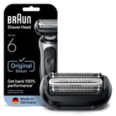 Braun Series 6 64B head with Sensitive SkinGuard for a gentler shave.