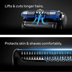 Braun Series 6 AquaFlex blades flex with your face for versatile shaving.