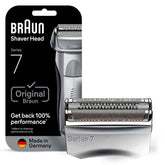 Braun Series 7 70S replacement cassette in silver for a consistent close shave.