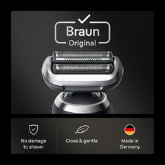 Braun Series 7 head with 360 SkinFlex for flexible contouring.