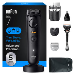 Braun Series 7 Pro all-in-one trimmer close-up for precise grooming.