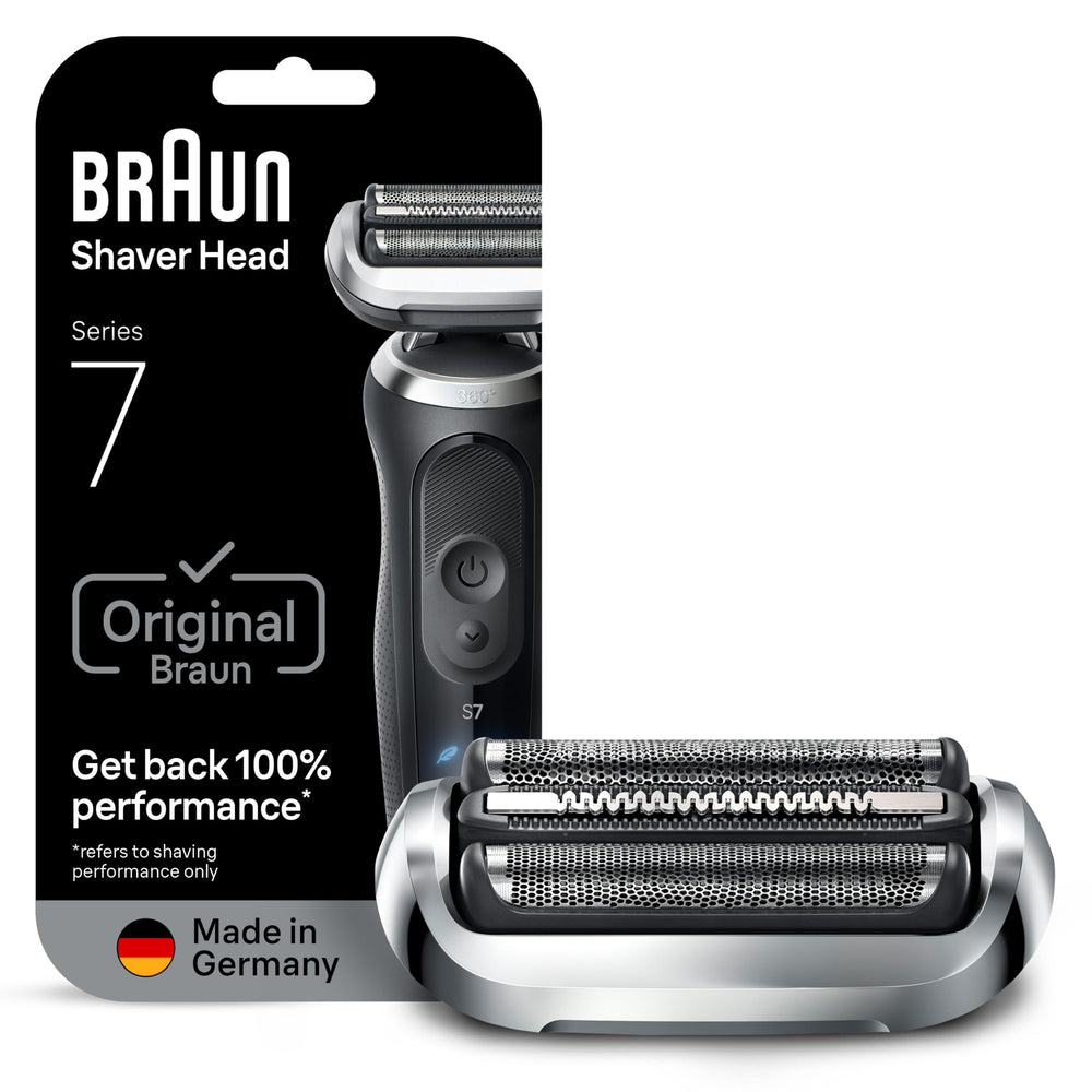 Braun Series 7 replacement head 74S in silver for precise shaving.