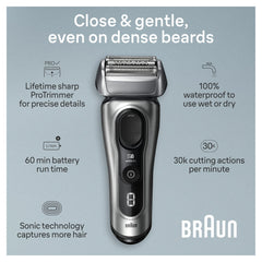 Braun Series 8 8517s AutoSense adapts to beard density for smoother performance.