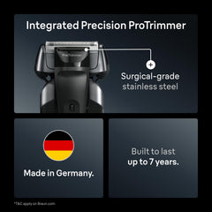 Braun Series 8 8560cc close-up of 4+1 shaving elements for precision.